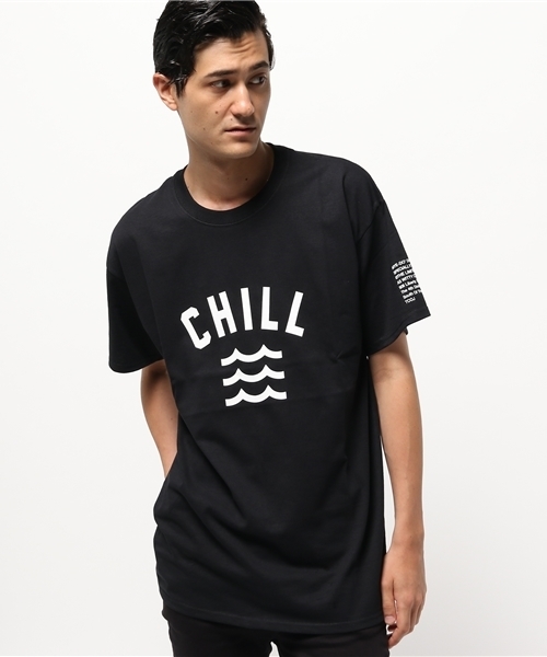 MYE-DO'（マイ・ドゥ）の「GD Tシャツ ”CHILL WAVE”（Tシャツ/カットソー・メンズ・ホワイト/ネイビー/ワイン/ブラック/グリーン/ブラウン・LARGE/MEDIUM/SMALL）」の2枚目の写真