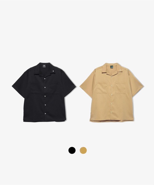 FLEX(フレックス)の「【FLEX】Open collared shirt / オープンカラーシャツ(シャツ/ブラウス・メンズ・ベージュ/ブラック・MEDIUM/LARGE)」の3枚目の写真