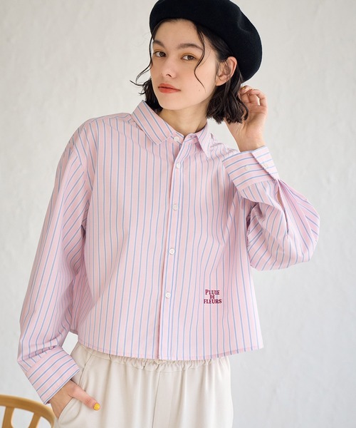 ROPE' PICNIC（ロペピクニック）の「CALINE×ROPE' PICNIC/UVカットクロップド丈シャツ（シャツ/ブラウス・レディース・ブルー系その他/ピンク/オフホワイト・38）」の21枚目の写真