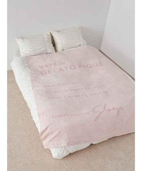 【25年完売品】ジェラードピケ【sleep】ストライプロゴ今治タオルケット　新品 gelato pique (ジェラートピケ) タオルケット ストライプロゴ 今治
