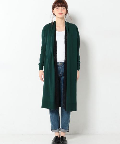 Another Edition（アナザーエディション）の「インナーレースロングカーディガン/AEBC ｲﾝﾅｰﾚｰｽﾛﾝｸﾞCGN◆（カーディガン/ボレロ・レディース・ベージュ/ケリー/ネイビー・ﾌﾘ-）」の12枚目の写真