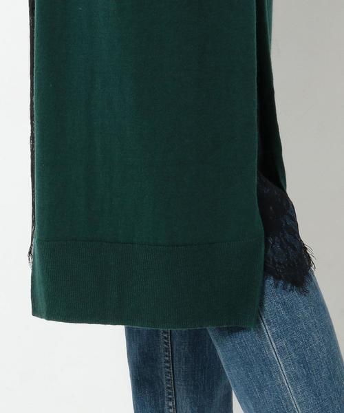 Another Edition（アナザーエディション）の「インナーレースロングカーディガン/AEBC ｲﾝﾅｰﾚｰｽﾛﾝｸﾞCGN◆（カーディガン/ボレロ・レディース・ベージュ/ケリー/ネイビー・ﾌﾘ-）」の6枚目の写真