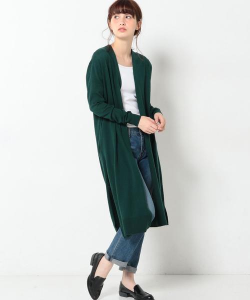 Another Edition（アナザーエディション）の「インナーレースロングカーディガン/AEBC ｲﾝﾅｰﾚｰｽﾛﾝｸﾞCGN◆（カーディガン/ボレロ・レディース・ベージュ/ケリー/ネイビー・ﾌﾘ-）」の9枚目の写真