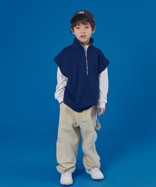 裏毛ハーフジップトップス　ネイビー 裏毛ハーフジップトップ（スウェット）｜Spick and Span