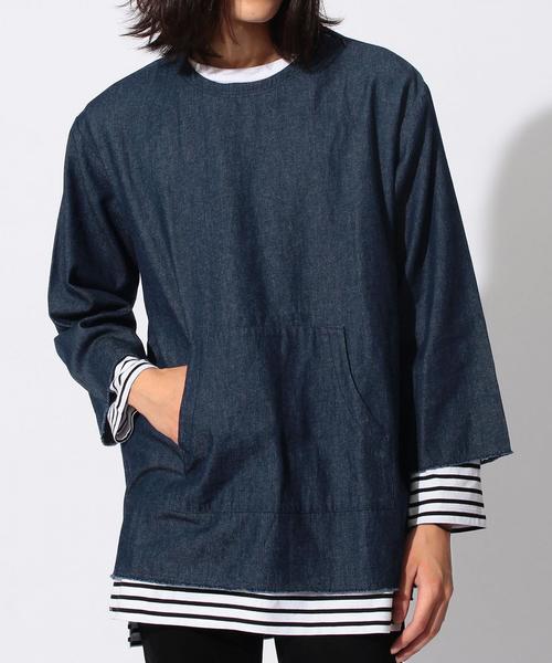 MONKEY TIME(モンキータイム)の「<monkey time> ∴ 6.5ozデニム プルオーバーシャツ◆(シャツ/ブラウス・メンズ・ネイビー・X-LARGE/LARGE/MEDIUM/SMALL)」の1枚目の写真