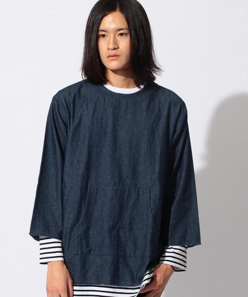 MONKEY TIME(モンキータイム)の「<monkey time> ∴ 6.5ozデニム プルオーバーシャツ◆(シャツ/ブラウス・メンズ・ネイビー・X-LARGE/LARGE/MEDIUM/SMALL)」の2枚目の写真