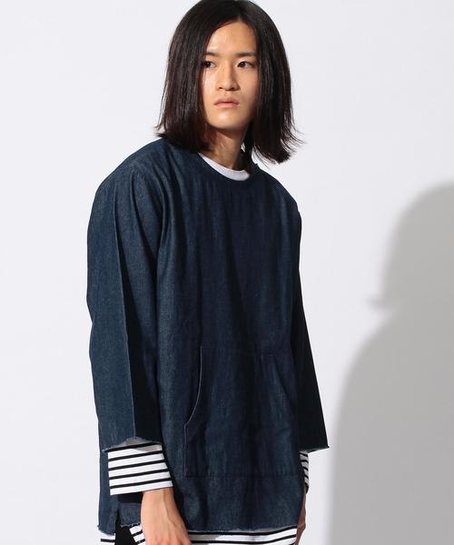 MONKEY TIME(モンキータイム)の「<monkey time> ∴ 6.5ozデニム プルオーバーシャツ◆(シャツ/ブラウス・メンズ・ネイビー・X-LARGE/LARGE/MEDIUM/SMALL)」の3枚目の写真