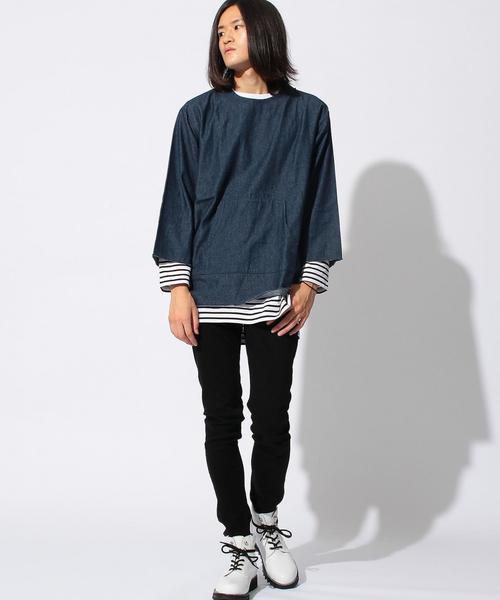 MONKEY TIME(モンキータイム)の「<monkey time> ∴ 6.5ozデニム プルオーバーシャツ◆(シャツ/ブラウス・メンズ・ネイビー・X-LARGE/LARGE/MEDIUM/SMALL)」の6枚目の写真