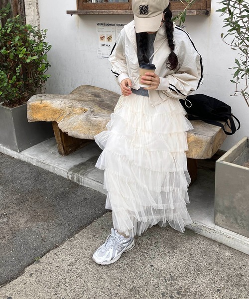 AS KNOW AS plus（アズノゥアズプラス）の「◎ナイロン サイドライン スタンドショートブルゾン（ライン、リボン）（ナイロンジャケット・レディース・アイボリー/グレー/ブラック/ピンク/ピンク系/グレー系・FREE）」の18枚目の写真