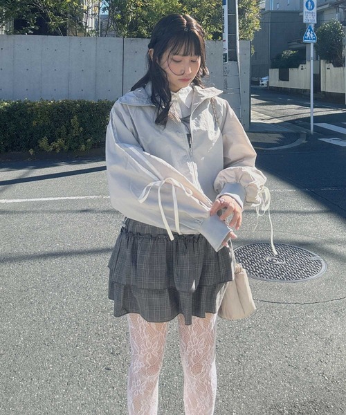 セール】◎ナイロン サイドライン スタンドショートブルゾン（ライン