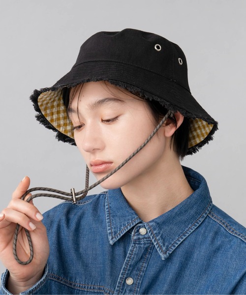 Casselini（キャセリーニ）の「Casselini(キャセリーニ)リバーシブルバケットハット（ハット・レディース・アイボリー/ブラック/ベージュ・FREE）」の19枚目の写真