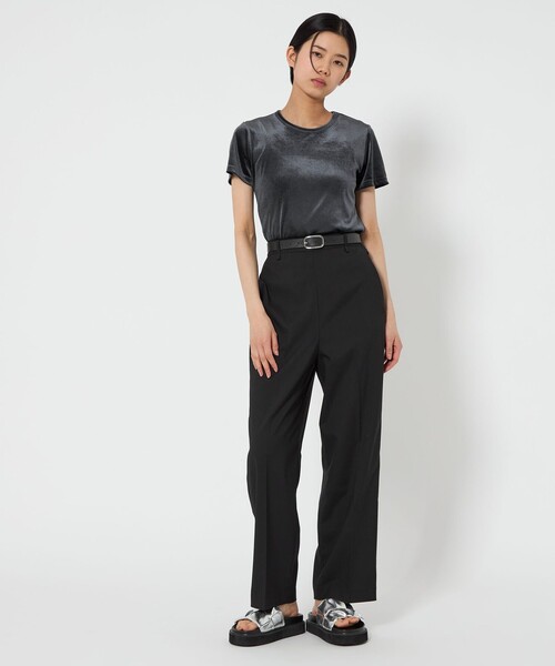 CITEN（シテン）の「＜CITEN＞ベロア コンパクト Tシャツ（Tシャツ/カットソー・レディース・オフホワイト/ブラウン/ダークグレー/イエロー/ライトピンク・FREE）」の9枚目の写真