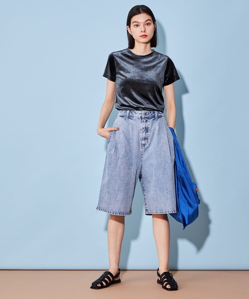 CITEN（シテン）の「＜CITEN＞ベロア コンパクト Tシャツ（Tシャツ/カットソー・レディース・オフホワイト/ブラウン/ダークグレー/イエロー/ライトピンク・FREE）」の17枚目の写真