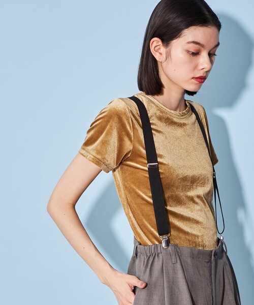 CITEN（シテン）の「＜CITEN＞ベロア コンパクト Tシャツ（Tシャツ/カットソー・レディース・オフホワイト/ブラウン/ダークグレー/イエロー/ライトピンク・FREE）」の18枚目の写真