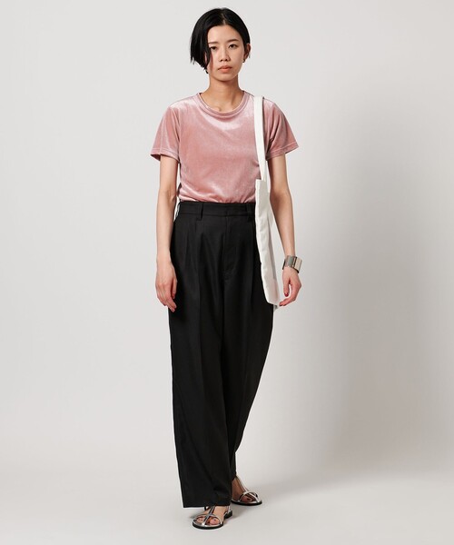 CITEN（シテン）の「＜CITEN＞ベロア コンパクト Tシャツ（Tシャツ/カットソー・レディース・オフホワイト/ブラウン/ダークグレー/イエロー/ライトピンク・FREE）」の21枚目の写真