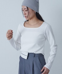 COLONY 2139（コロニートゥーワンスリーナイン）の「ランダムテレコ2WAYスクエア長袖Tシャツ（Tシャツ/カットソー）」