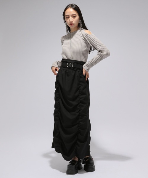 HARE（ハレ）の「カタアキZIPリブニット(HARE)（ニット/セーター・レディース・グレイッシュベージュ/ブラック・FREE）」の18枚目の写真