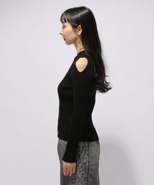 HARE（ハレ）の「カタアキZIPリブニット(HARE)（ニット/セーター・レディース・グレイッシュベージュ/ブラック・FREE）」の12枚目の写真