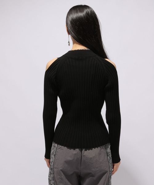 HARE（ハレ）の「カタアキZIPリブニット(HARE)（ニット/セーター・レディース・グレイッシュベージュ/ブラック・FREE）」の11枚目の写真