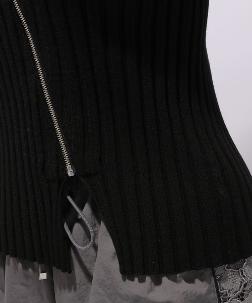 HARE（ハレ）の「カタアキZIPリブニット(HARE)（ニット/セーター・レディース・グレイッシュベージュ/ブラック・FREE）」の7枚目の写真