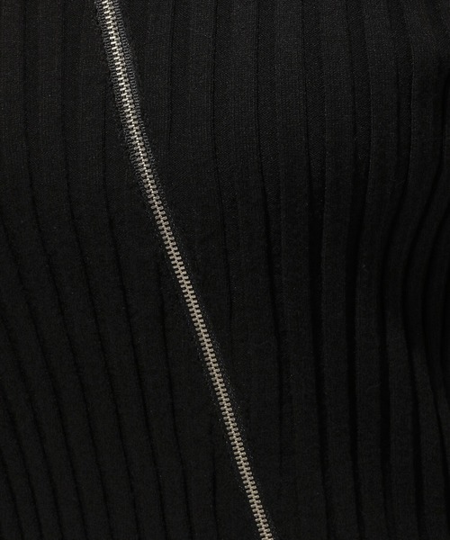 HARE（ハレ）の「カタアキZIPリブニット(HARE)（ニット/セーター・レディース・グレイッシュベージュ/ブラック・FREE）」の4枚目の写真