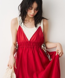 Unitage（ユニテージ）の「配色ボリュームシアーキャミワンピース（ワンピース）」