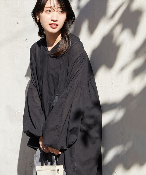 FREAK'S STORE(フリークスストア)の「WEB限定 インド ボイル スキッパー ボリューム ブラウス(シャツ/ブラウス・レディース・ブラック/オフホワイト/モカ/オレンジ/ブルーグリーン・フリ-)」の17枚目の写真