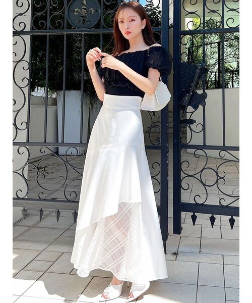 RESEXXY（リゼクシー）の「シアーチェックアシンメトリースカート（スカート・レディース・ブルー/ブラック/ホワイト・FREE）」の14枚目の写真