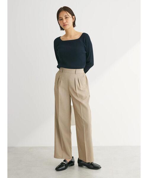 Green　Parks（グリーンパークス）の「パイピングサイドラインワイドパンツ（その他パンツ・レディース・グレー/ベージュ・FREE）」の14枚目の写真