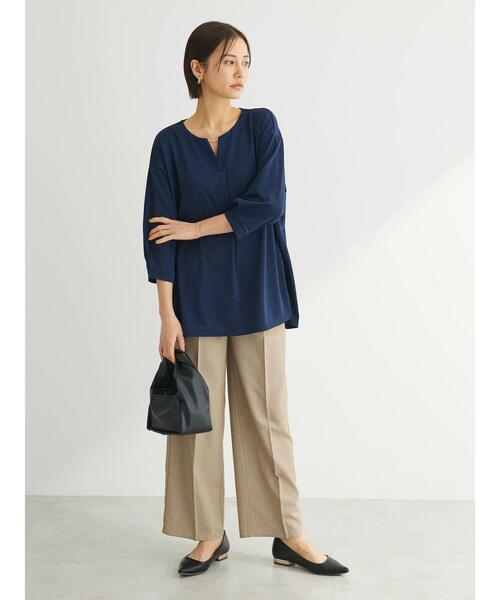 Green　Parks（グリーンパークス）の「パイピングサイドラインワイドパンツ（その他パンツ・レディース・グレー/ベージュ・FREE）」の16枚目の写真