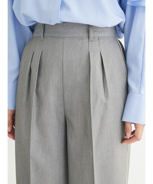 Green　Parks（グリーンパークス）の「パイピングサイドラインワイドパンツ（その他パンツ・レディース・グレー/ベージュ・FREE）」の9枚目の写真