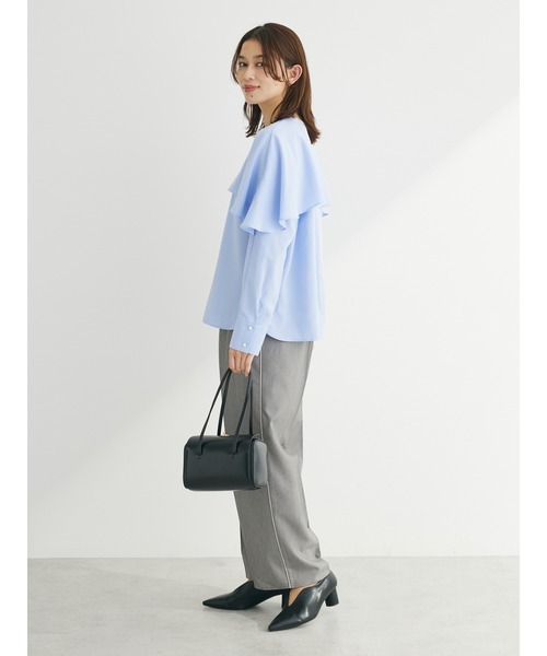 Green　Parks（グリーンパークス）の「パイピングサイドラインワイドパンツ（その他パンツ・レディース・グレー/ベージュ・FREE）」の5枚目の写真