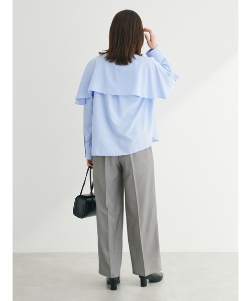 Green　Parks（グリーンパークス）の「パイピングサイドラインワイドパンツ（その他パンツ・レディース・グレー/ベージュ・FREE）」の6枚目の写真