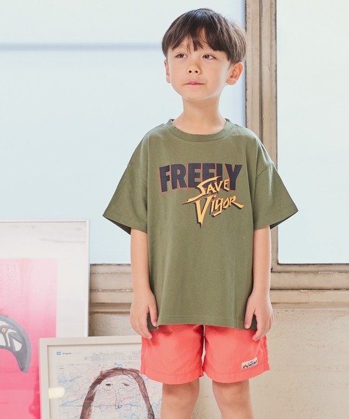 Life Support Products(ライフサポートプロダクツ)の「S/SプリントTシャツ(80~150cm)(Tシャツ/カットソー・キッズ・ライトブルー/チャコール/杢グレー/マスタード/アイボリー/カーキ/オフホワイト/レッド/パープル/ブラック・90/100/110/120/80/130/95/140/150)」の6枚目の写真