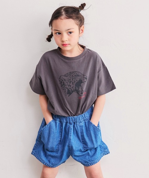 Life Support Products(ライフサポートプロダクツ)の「S/SプリントTシャツ(80~150cm)(Tシャツ/カットソー・キッズ・ライトブルー/チャコール/杢グレー/マスタード/アイボリー/カーキ/オフホワイト/レッド/パープル/ブラック・90/100/110/120/80/130/95/140/150)」の5枚目の写真