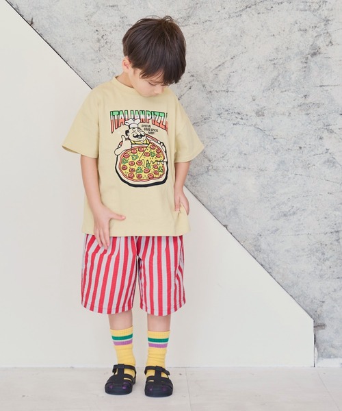 Life Support Products(ライフサポートプロダクツ)の「S/SプリントTシャツ(80~150cm)(Tシャツ/カットソー・キッズ・ライトブルー/チャコール/杢グレー/マスタード/アイボリー/カーキ/オフホワイト/レッド/パープル/ブラック・90/100/110/120/80/130/95/140/150)」の9枚目の写真
