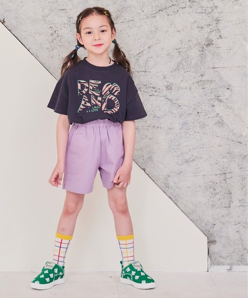 Life Support Products(ライフサポートプロダクツ)の「S/SプリントTシャツ(80~150cm)(Tシャツ/カットソー・キッズ・ライトブルー/チャコール/杢グレー/マスタード/アイボリー/カーキ/オフホワイト/レッド/パープル/ブラック・90/100/110/120/80/130/95/140/150)」の1枚目の写真