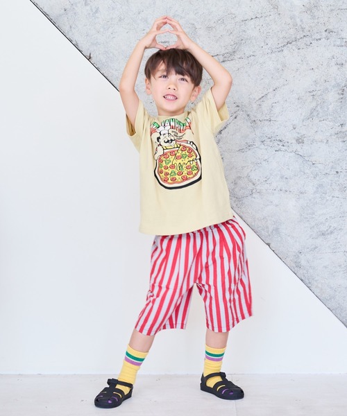 Life Support Products(ライフサポートプロダクツ)の「S/SプリントTシャツ(80~150cm)(Tシャツ/カットソー・キッズ・ライトブルー/チャコール/杢グレー/マスタード/アイボリー/カーキ/オフホワイト/レッド/パープル/ブラック・90/100/110/120/80/130/95/140/150)」の15枚目の写真