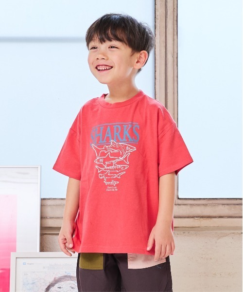 Life Support Products(ライフサポートプロダクツ)の「S/SプリントTシャツ(80~150cm)(Tシャツ/カットソー・キッズ・ライトブルー/チャコール/杢グレー/マスタード/アイボリー/カーキ/オフホワイト/レッド/パープル/ブラック・90/100/110/120/80/130/95/140/150)」の16枚目の写真