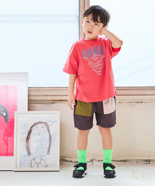 Life Support Products(ライフサポートプロダクツ)の「S/SプリントTシャツ(80~150cm)(Tシャツ/カットソー・キッズ・ライトブルー/チャコール/杢グレー/マスタード/アイボリー/カーキ/オフホワイト/レッド/パープル/ブラック・90/100/110/120/80/130/95/140/150)」の18枚目の写真