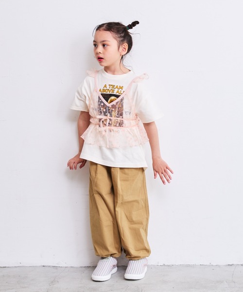 Life Support Products(ライフサポートプロダクツ)の「S/SプリントTシャツ(80~150cm)(Tシャツ/カットソー・キッズ・ライトブルー/チャコール/杢グレー/マスタード/アイボリー/カーキ/オフホワイト/レッド/パープル/ブラック・90/100/110/120/80/130/95/140/150)」の20枚目の写真