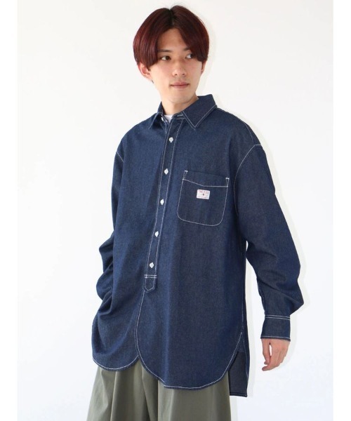 CRAFT STANDARD BOUTIQUE(クラフトスタンダードブティック)の「ハーフプラケットデニムシャツ(シャツ/ブラウス・メンズ・インディゴブルー/ダークインディゴブルー・XL/M)」の4枚目の写真