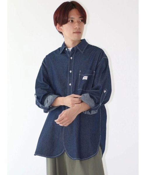 CRAFT STANDARD BOUTIQUE(クラフトスタンダードブティック)の「ハーフプラケットデニムシャツ(シャツ/ブラウス・メンズ・インディゴブルー/ダークインディゴブルー・XL/M)」の5枚目の写真