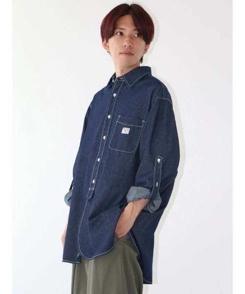 CRAFT STANDARD BOUTIQUE(クラフトスタンダードブティック)の「ハーフプラケットデニムシャツ(シャツ/ブラウス・メンズ・インディゴブルー/ダークインディゴブルー・XL/M)」の7枚目の写真