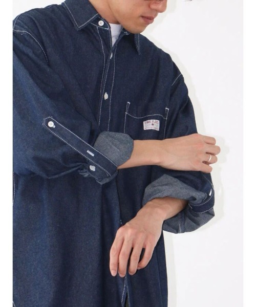 CRAFT STANDARD BOUTIQUE(クラフトスタンダードブティック)の「ハーフプラケットデニムシャツ(シャツ/ブラウス・メンズ・インディゴブルー/ダークインディゴブルー・XL/M)」の9枚目の写真