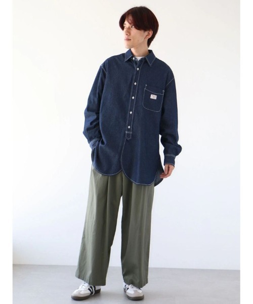 CRAFT STANDARD BOUTIQUE(クラフトスタンダードブティック)の「ハーフプラケットデニムシャツ(シャツ/ブラウス・メンズ・インディゴブルー/ダークインディゴブルー・XL/M)」の10枚目の写真