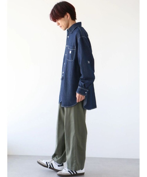 CRAFT STANDARD BOUTIQUE(クラフトスタンダードブティック)の「ハーフプラケットデニムシャツ(シャツ/ブラウス・メンズ・インディゴブルー/ダークインディゴブルー・XL/M)」の12枚目の写真