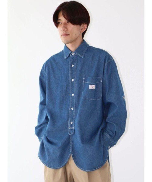 CRAFT STANDARD BOUTIQUE(クラフトスタンダードブティック)の「ハーフプラケットデニムシャツ(シャツ/ブラウス・メンズ・インディゴブルー/ダークインディゴブルー・XL/M)」の14枚目の写真