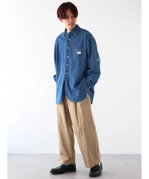 CRAFT STANDARD BOUTIQUE(クラフトスタンダードブティック)の「ハーフプラケットデニムシャツ(シャツ/ブラウス・メンズ・インディゴブルー/ダークインディゴブルー・XL/M)」の18枚目の写真