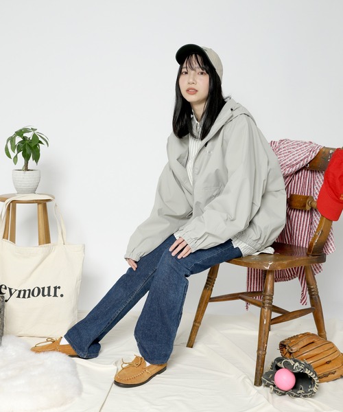 Seymour.(シーモア)の「"RIPSTOP” WATER-REPELLENT HOODED BZ(ナイロンジャケット・メンズ・グレイッシュブルー/ブラック/ベージュ/ネイビー・MEDIUM/LARGE/X-LARGE)」の16枚目の写真